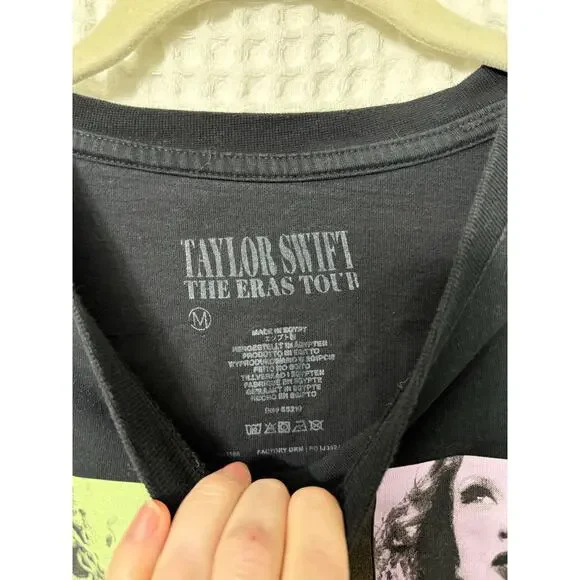 Taylor Swift Black Eras Tour TShirt Sz Medium Tour Dates Locations - Picture 2 of 4